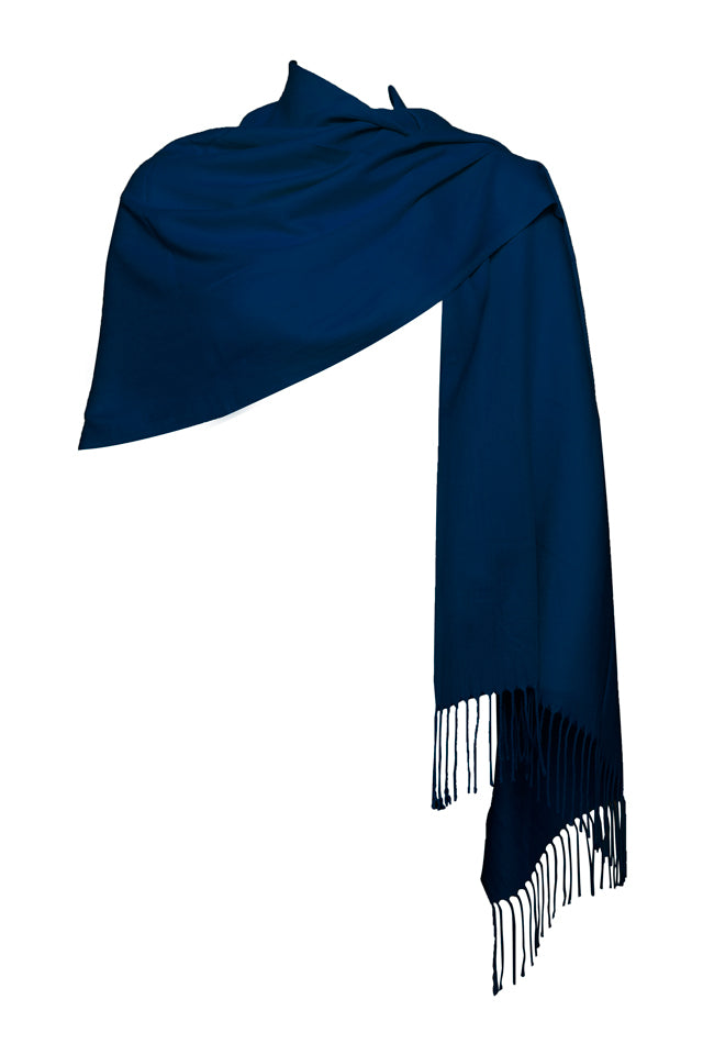 Esarfa tip sal din casmir, bleumarin
