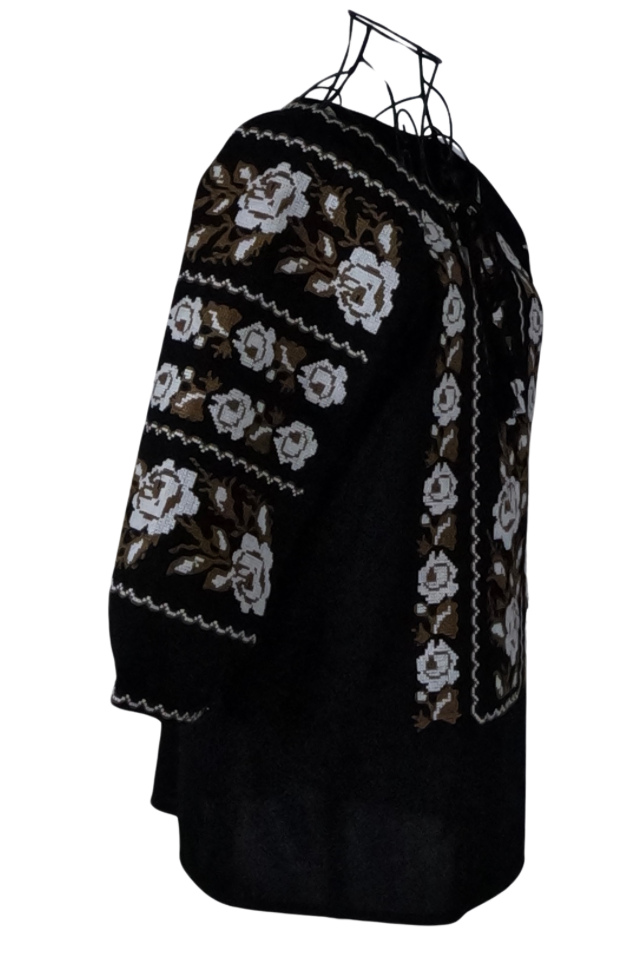 Bluza tip ie dama B2, negru antichizat/maro