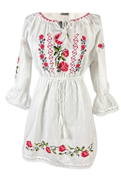 Rochie fete F alb/roz