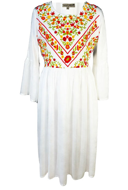 Rochie dama casual RD2, alb/portocaliu