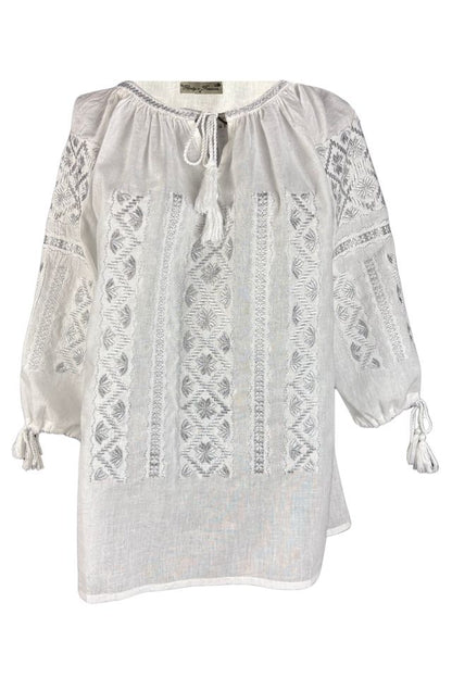 Bluza dama tip ie R256  alb/argintiu