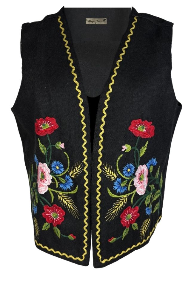 Vesta fete VF negru/rosu