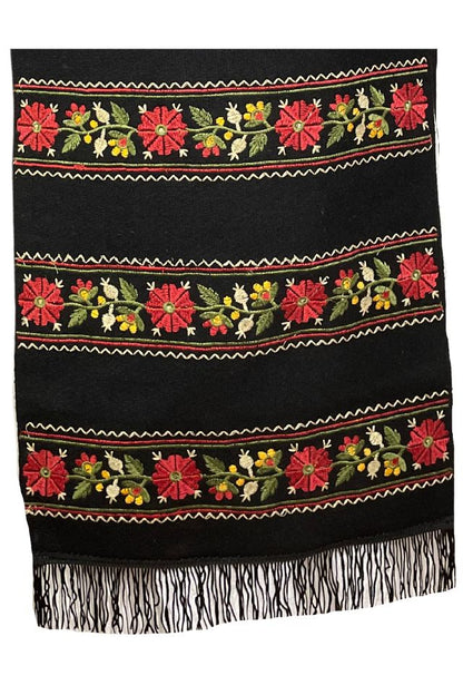 Fusta dama casual tip fota cu flori din stofa, negru, One Size INTL