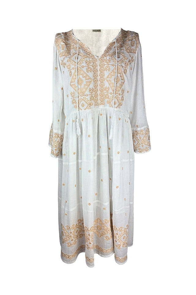 Rochie dama AU26 alb/verde