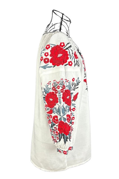 Bluza dama RA25 alb/rosu bordo