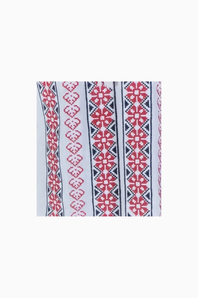 Bluza tip ie dama R24, alb alpin/rosu bordo