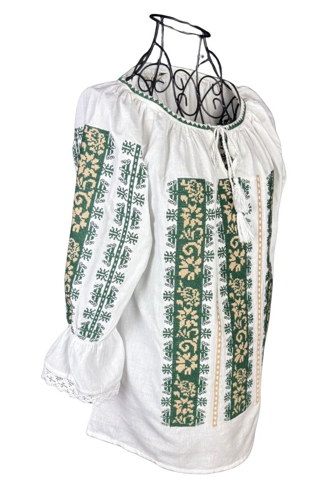 Bluza dama A26 alb/verde