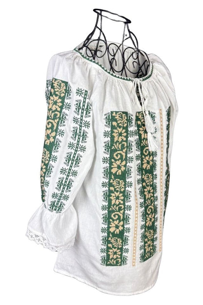 Bluza dama A26 alb/verde