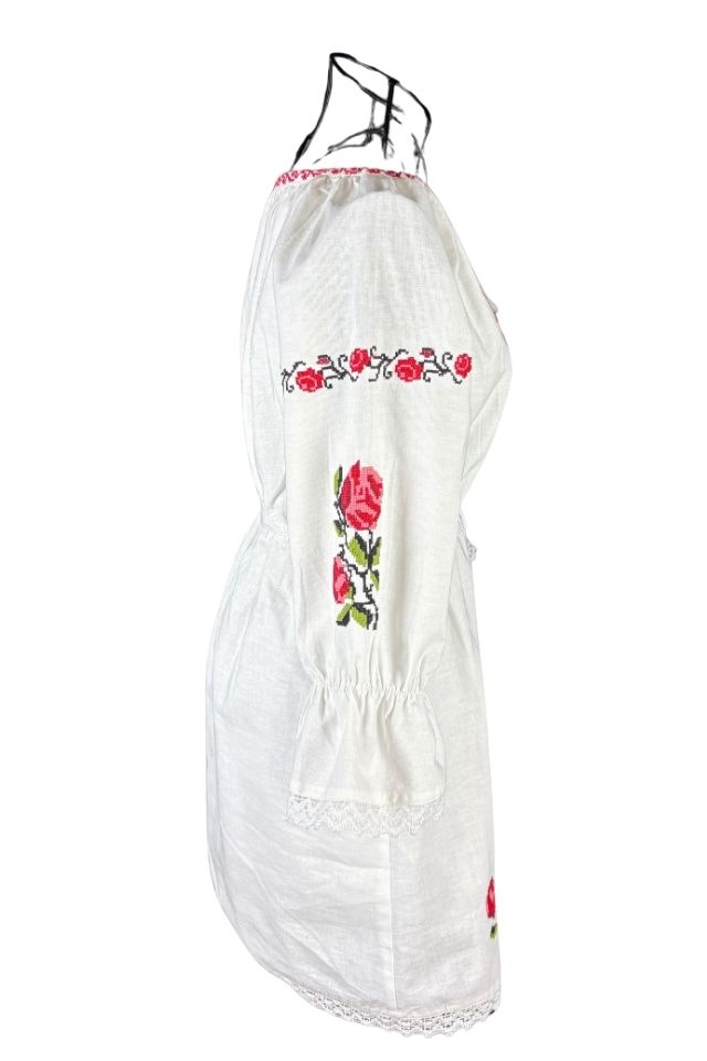 Rochie fete F alb/roz