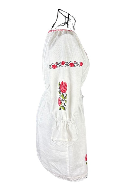 Rochie fete F alb/roz