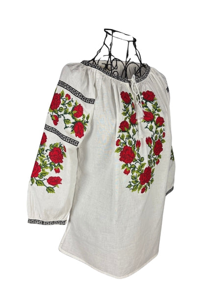 Bluza dama IL26 alb/rosu