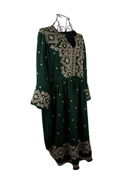 Rochie dama AU26 verde/crem