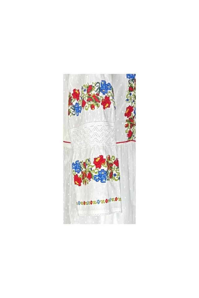 Rochie dama S25 alb/verde
