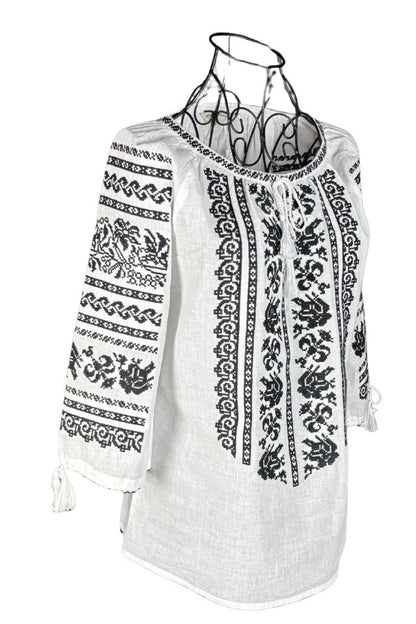 Bluza dama RS25 alb/negru mahon