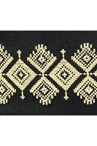 Fusta dama casual tip fota cu romburi din stofa, negru/bej, One Size INTL