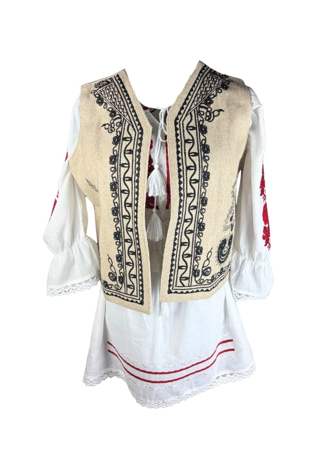Vesta fete CPOF crem/negru