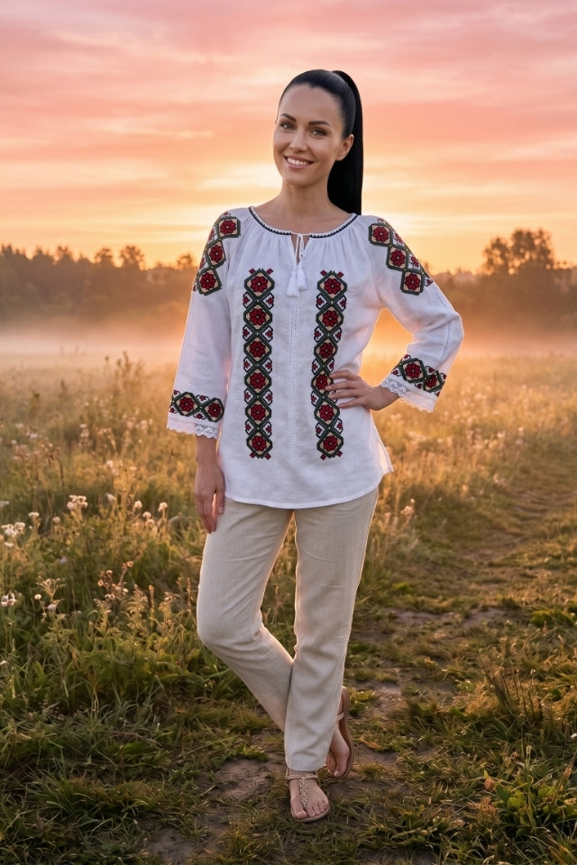 Bluza dama 2IU26 alb/crem