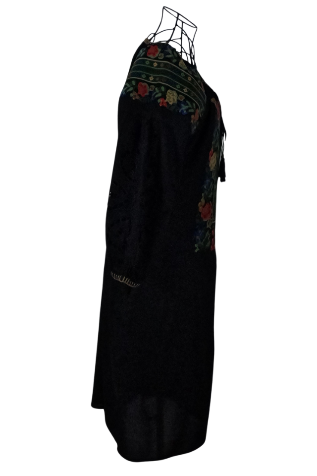 Rochie traditionala R24, negru/albastru