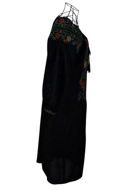 Rochie traditionala R24, negru/albastru