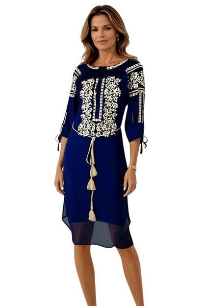 Rochie dama bleumarin/bej