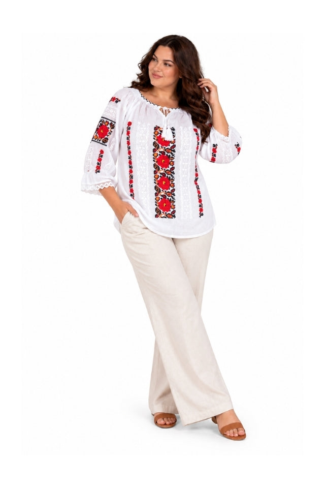 Bluza dama OG26 alb/galben