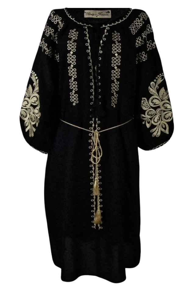 Rochie traditionala R24, negru darth vader