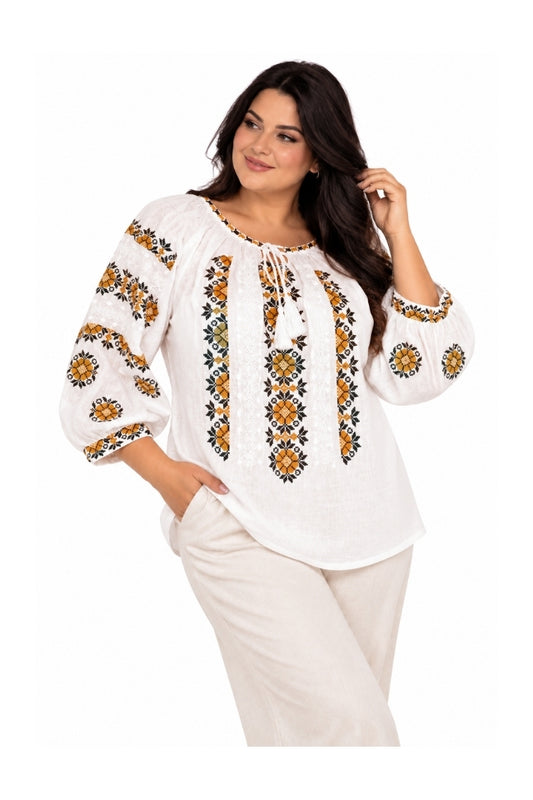 Bluza dama OG26 alb/maro