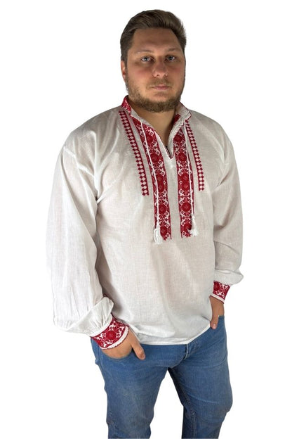 Ie barbati CPB3 alb crystal/rosu bordo