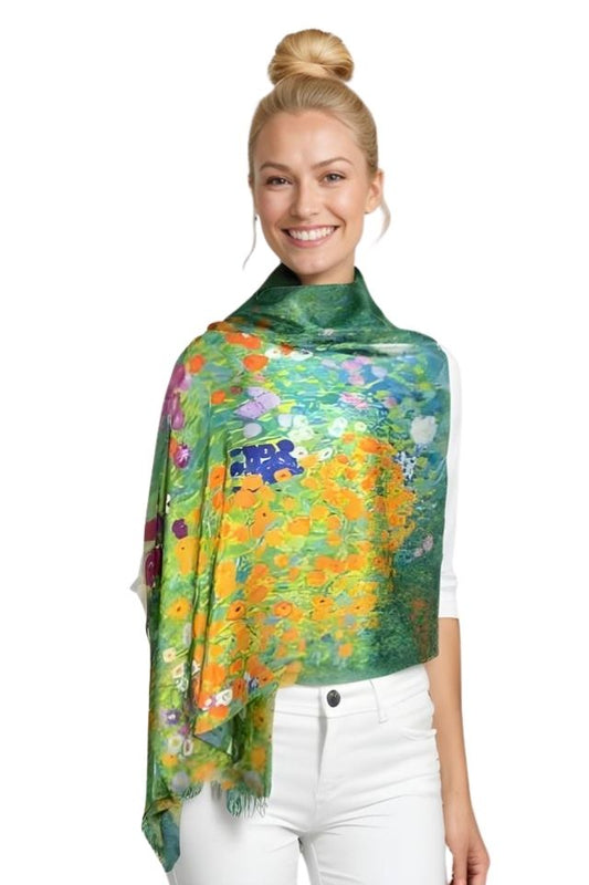 Fular tip esarfa pictata 2, Dacali, casmir ,16 verde