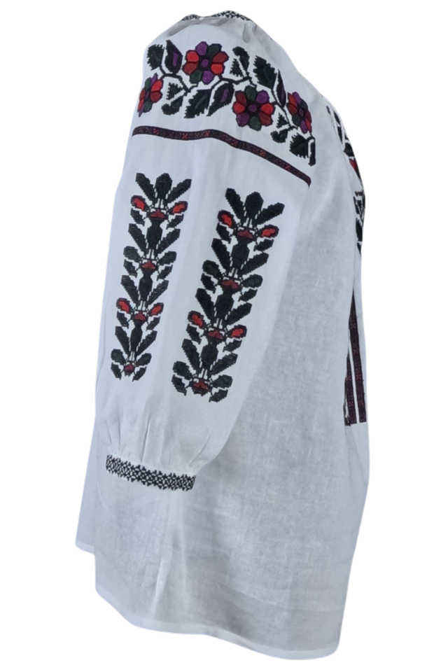Bluza tip ie dama B23, alb/mov