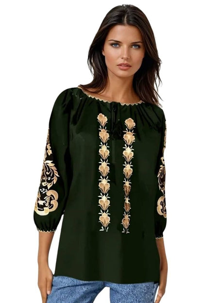 Bluza tip ie dama B2, negru/bej