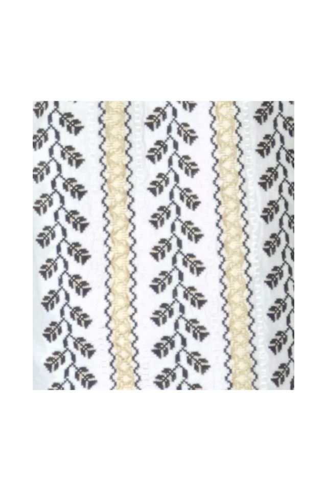 Bluza tip ie traditionala dama DEC, alb/auriu