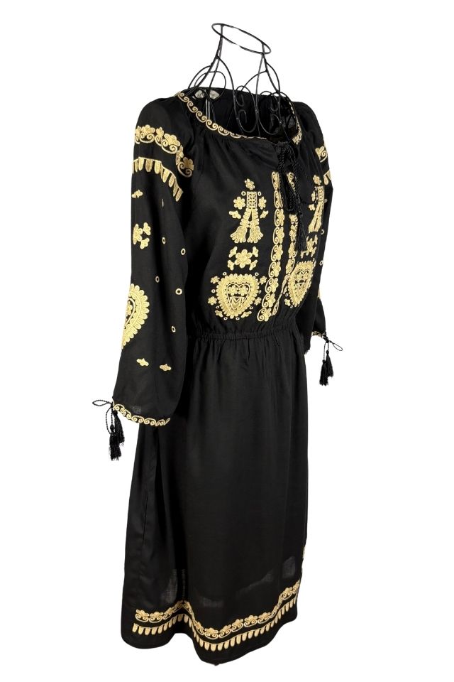 Rochie traditionala dama RL25 negru/bej