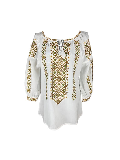 Bluza dama IL26 alb/maro