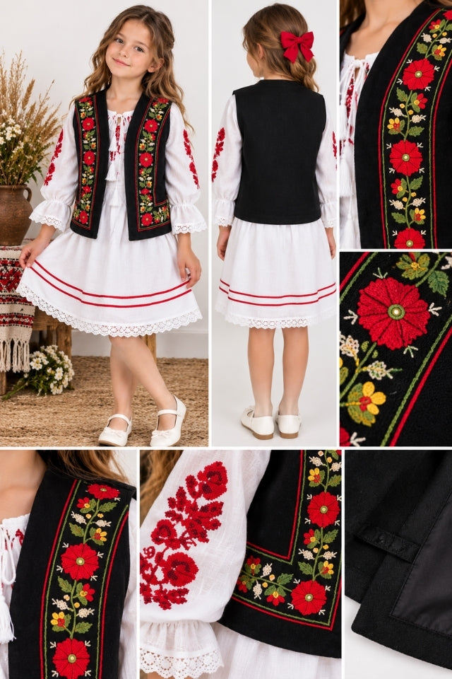 Vesta fete CPOF negru/galben
