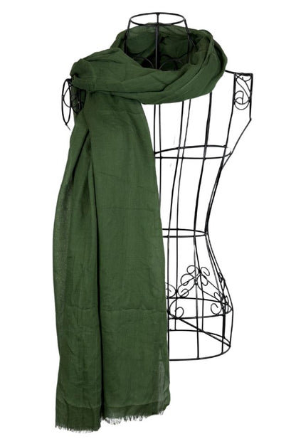 Esarfa dama uni 25VM, verde masliniu 180 x 95 cm