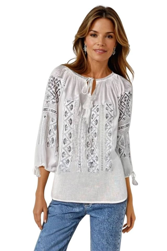 Bluza dama tip ie R256  alb/argintiu