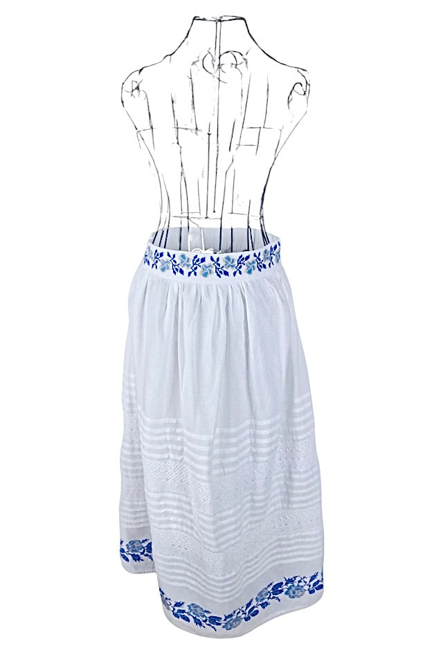 Fusta dama R24F, alb/albastru