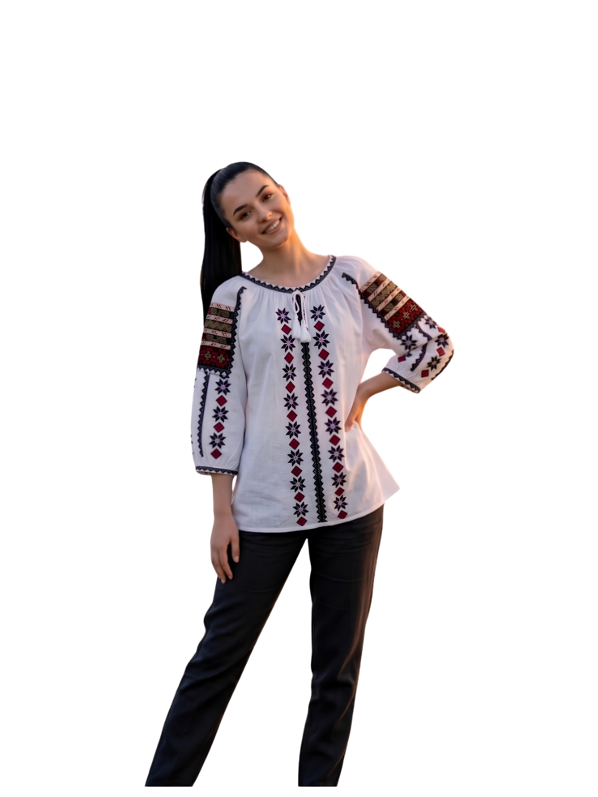 Bluza dama 2IU26 alb/mov