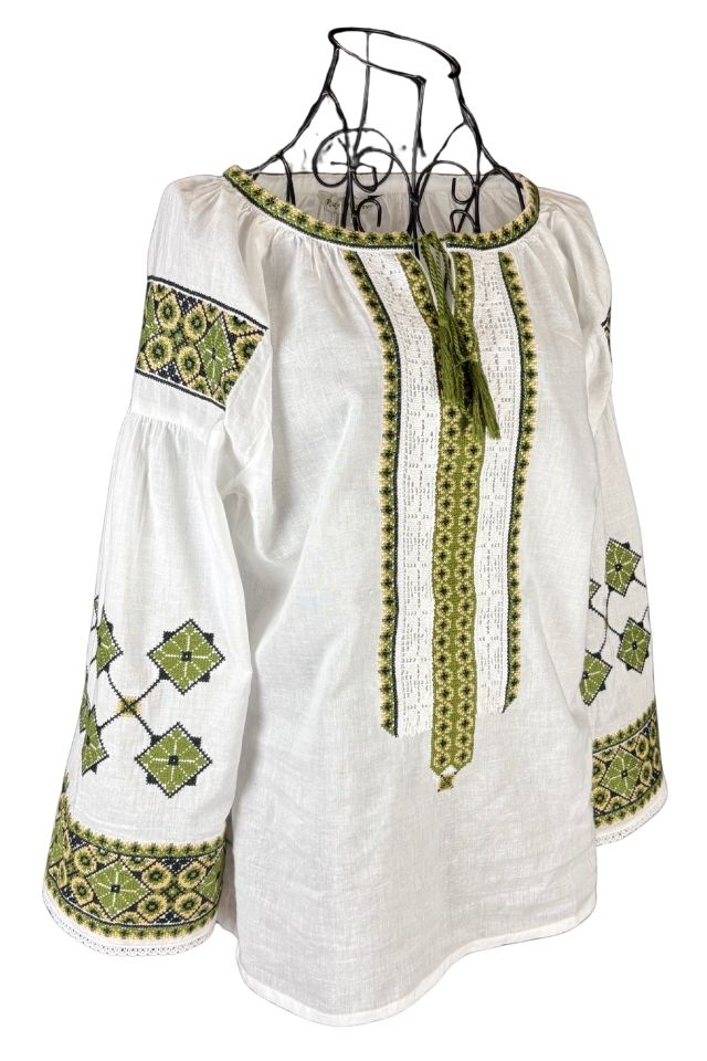 Bluza dama tip ie I26 alb/olive