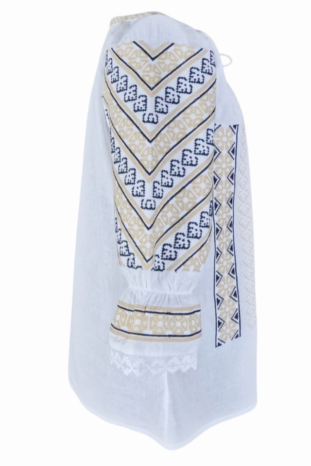 Bluza tip ie dama R24, alb pur/bej
