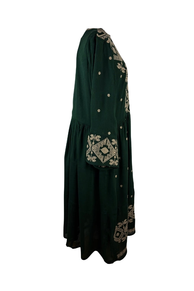 Rochie dama AU26 verde/crem
