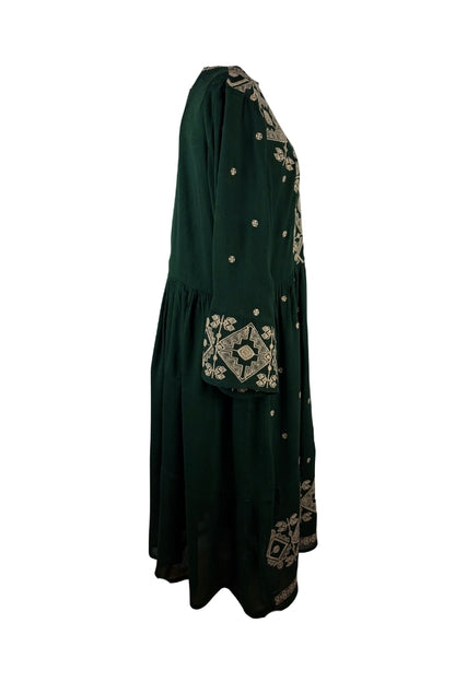 Rochie dama AU26 verde/crem