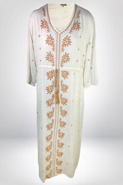 Rochie dama casual RL24, alb crystal/crem
