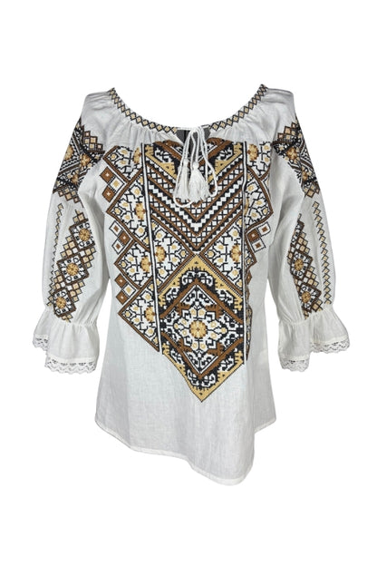 Bluza dama IL26 alb/maro