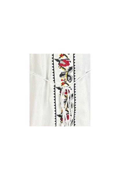 Rochie traditionala dama R25 alb/gri