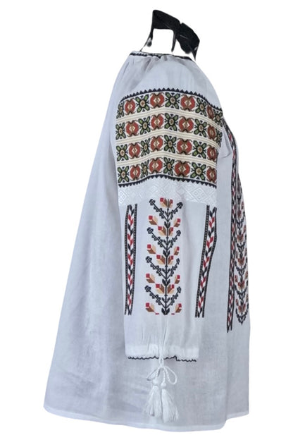 Bluza tip ie dama B23 alb/rosu
