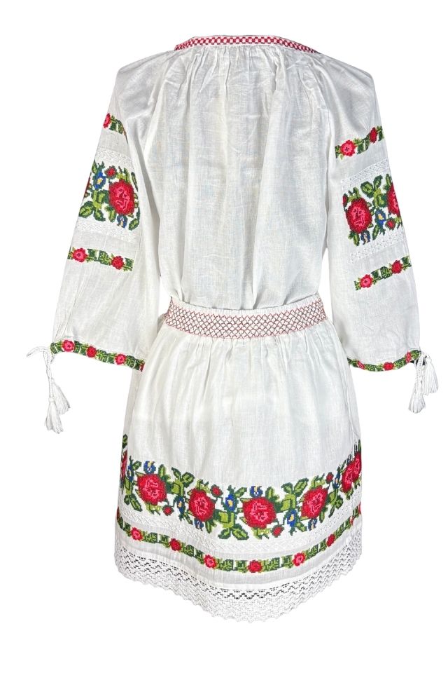 Rochie fete tip costum CPC alb/roz