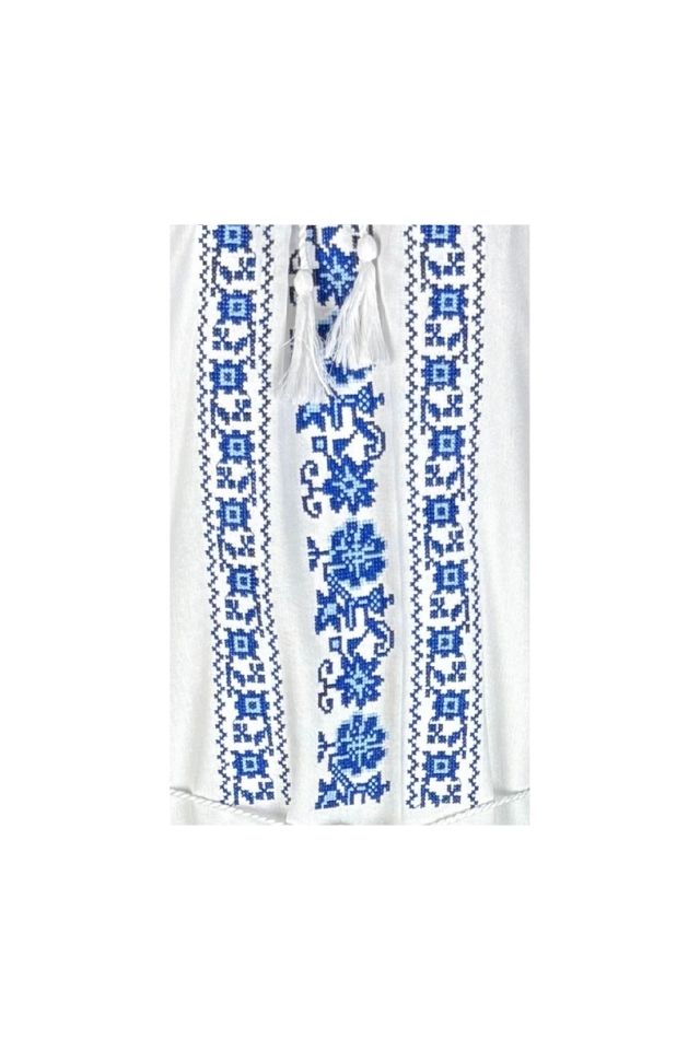 Rochie dama S25 alb/albastru