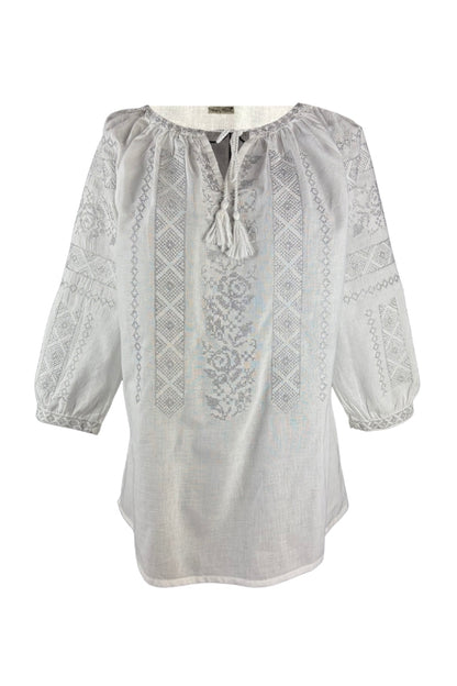 Bluza dama AU26 alb/argintiu